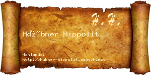 Hübner Hippolit névjegykártya